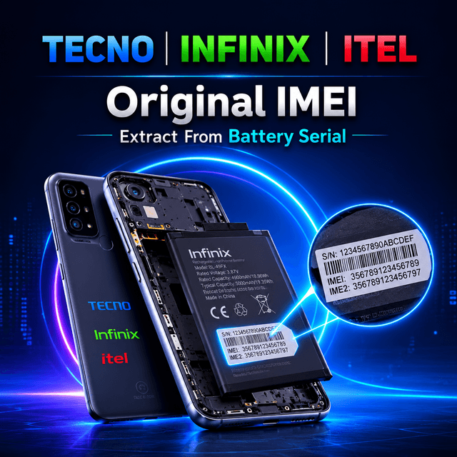 TECNO INFINIX ITEL - Original IMEI Extract From Battery Serial - Fast & Reliable Service